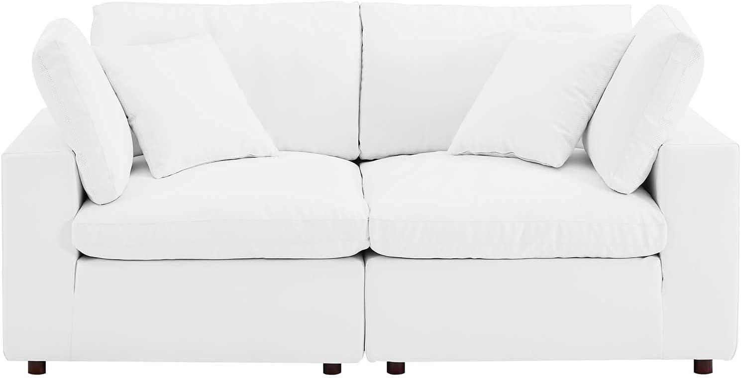 Modway Commix Down Filled Overstuffed Vegan Leather, Loveseat