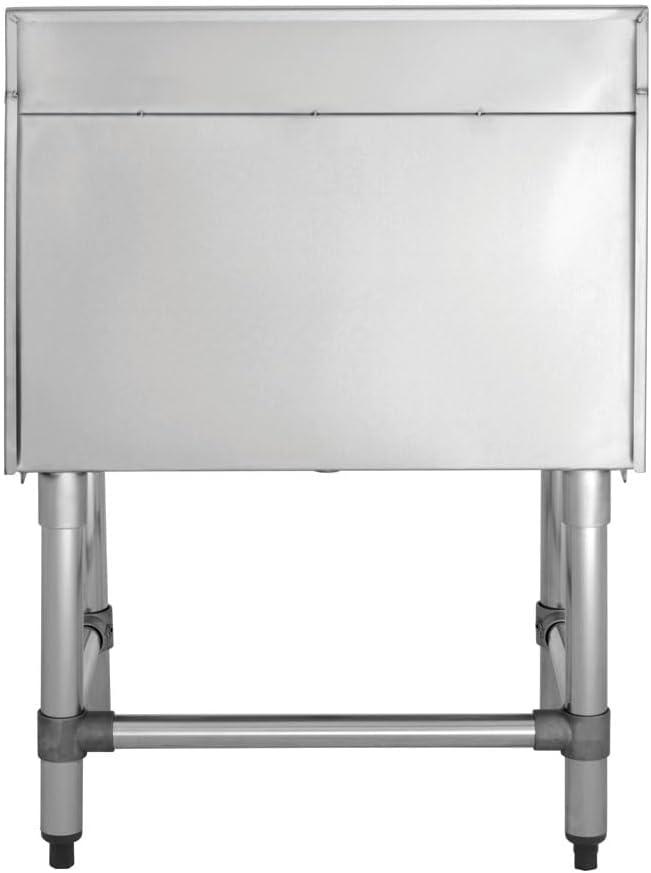 Kratos Stainless Steel Underbar Ice Bin with Bottle Holders, 24" x 18"