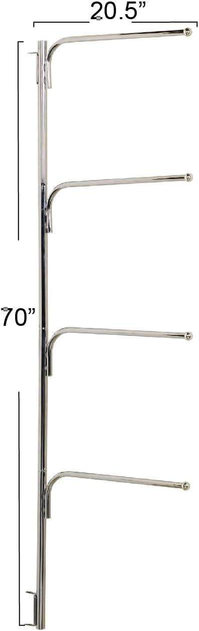 Hinge-It Clutterbuster Family Towel Bar, Silver