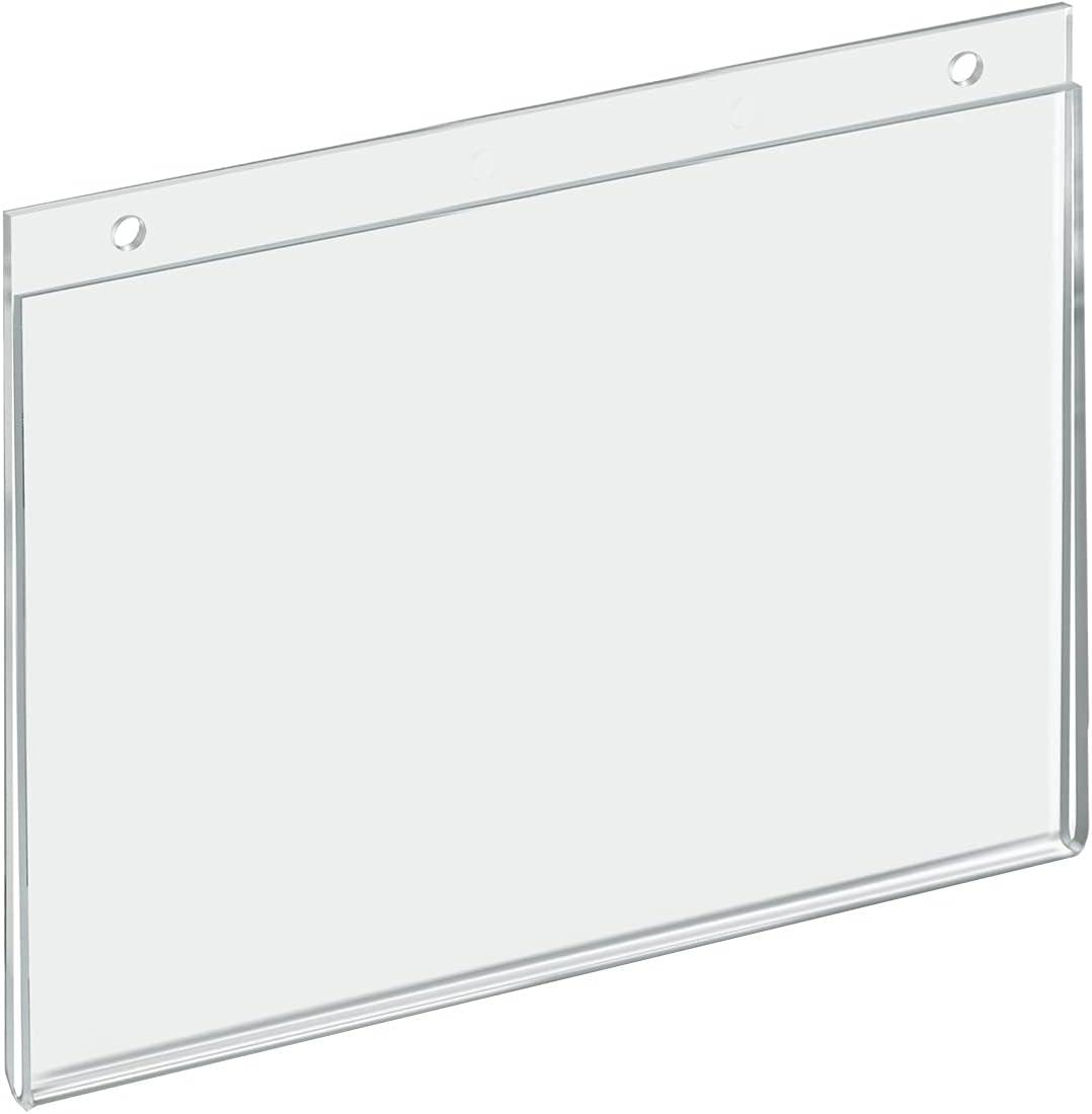 Azar Displays 162715 Clear Acrylic Wall Hanging Frame 11" Wide x 8.5'' High- Horizontal/Landscape, 10-Pack