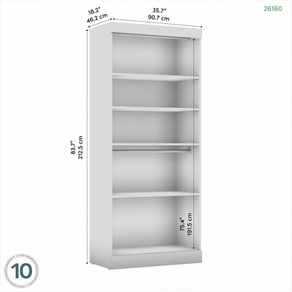 Bestar Pur 36W Closet Organizer in white