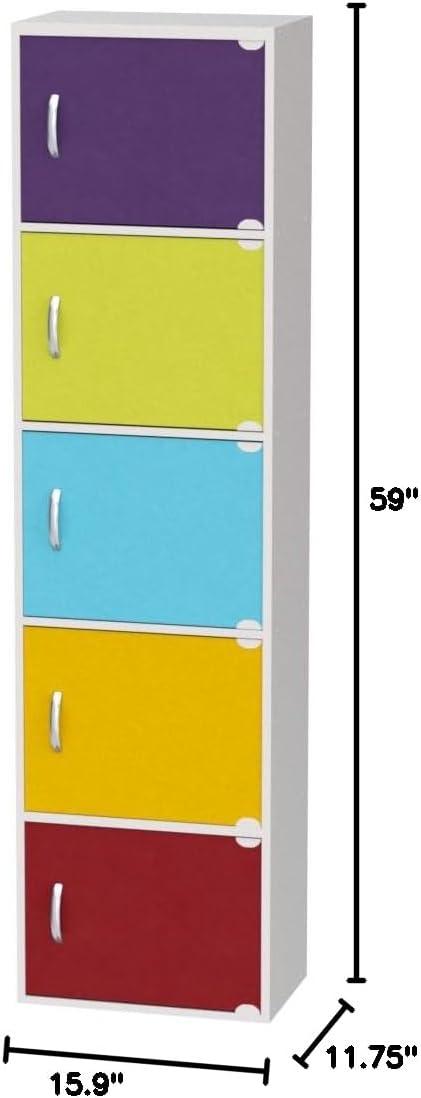 Rainbow Kids' 5-Door Toy Storage Bookcase