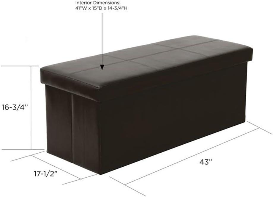 American Furniture Classics American Furniture Classics Model 512 Foldable Tufted Storage Bench - Dark Brown
