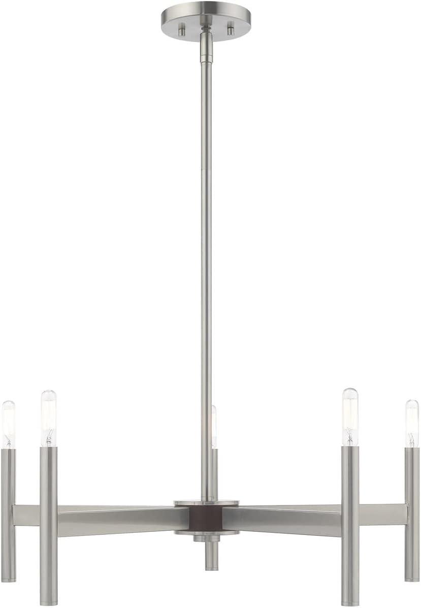 Livex Lighting Copenhagen 5 - Light Chandelier in  Brushed Nickel