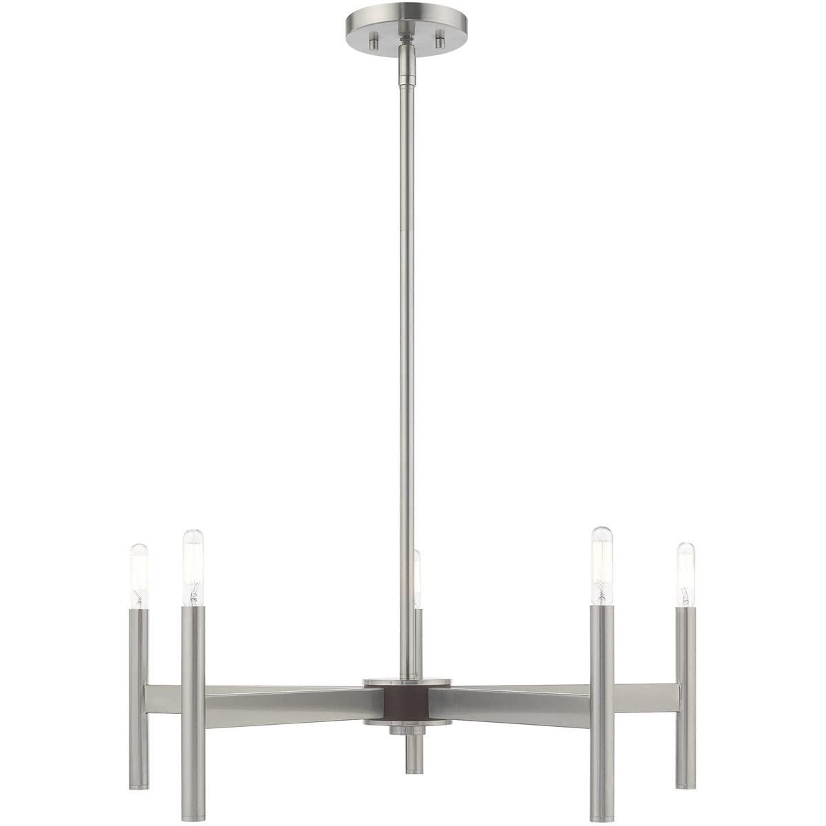 Livex Lighting Copenhagen 5 - Light Chandelier in  Brushed Nickel