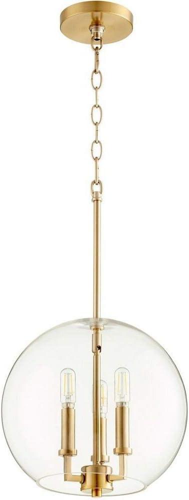 Quorum Lighting 3 - Light Pendant in  Aged Brass