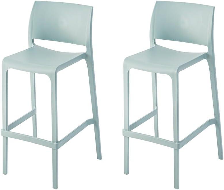 Sensilla 2pk Outdoor Stackable Bar Stools - Light Blue - Lagoon