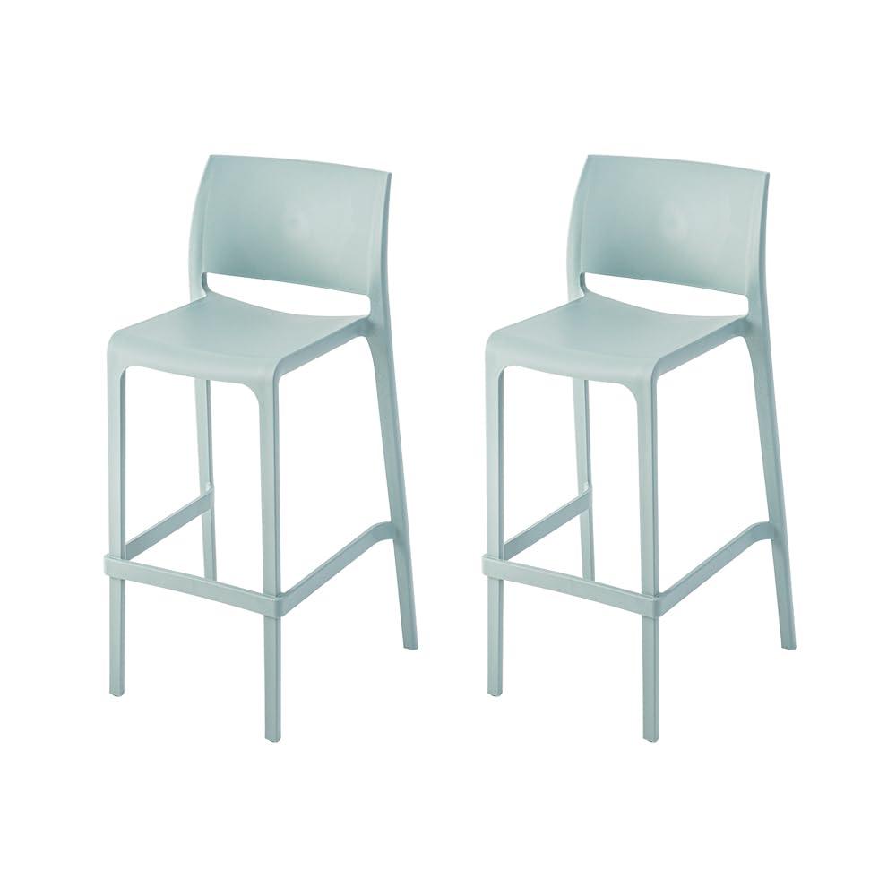 Sensilla 2pk Outdoor Stackable Bar Stools - Light Blue - Lagoon