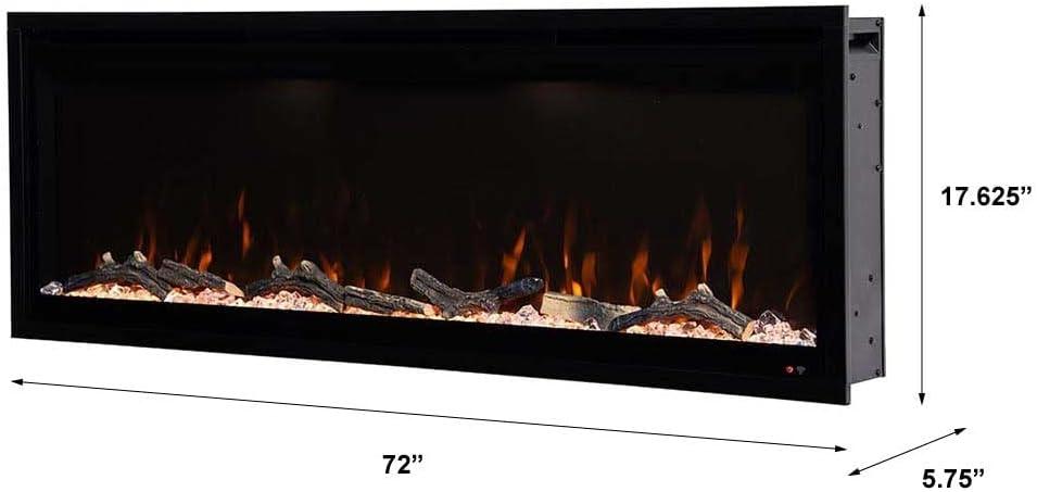 Modern Ember Aerus Smart Linear Electric Fireplace, Multiple Flame Colors-Voice Assistant Compatible