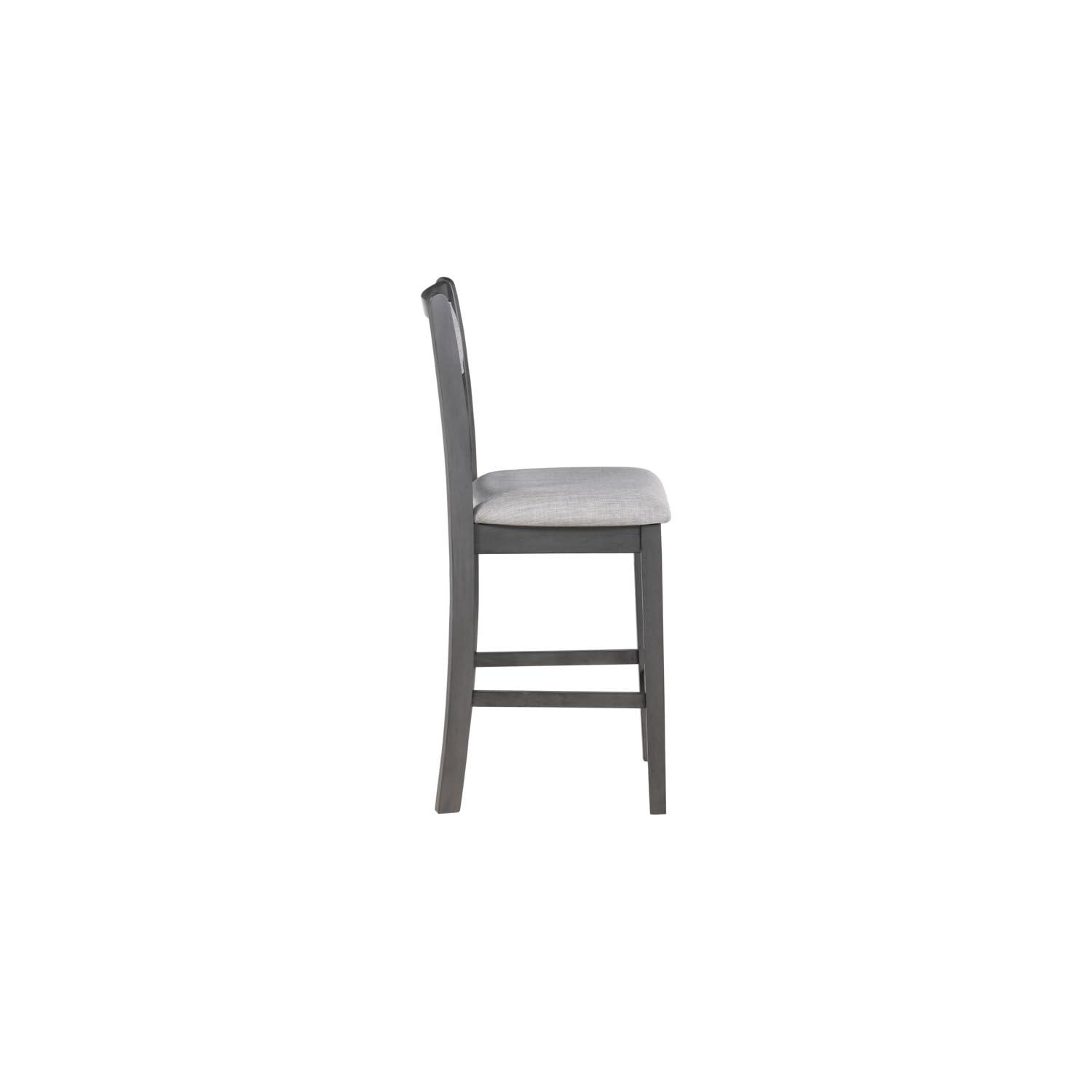 New Classic Furniture Gia 5-Piece Wood Round Counter Dining Set, 1 Counter Dining Table And 4 Chairs, 42 Inch, Gray