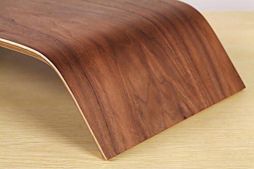 SAMDI Wooden Computer Monitor Stand Save Space Desktop Riser for Computers LCD Monitors Laptop PC iMac Notebook Apple Macbook(Black Walnut)