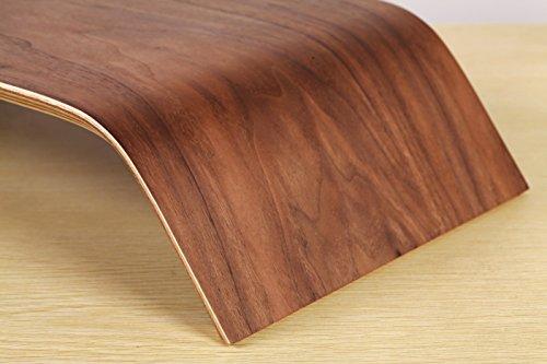SAMDI Wooden Computer Monitor Stand Save Space Desktop Riser for Computers LCD Monitors Laptop PC iMac Notebook Apple Macbook(Black Walnut)