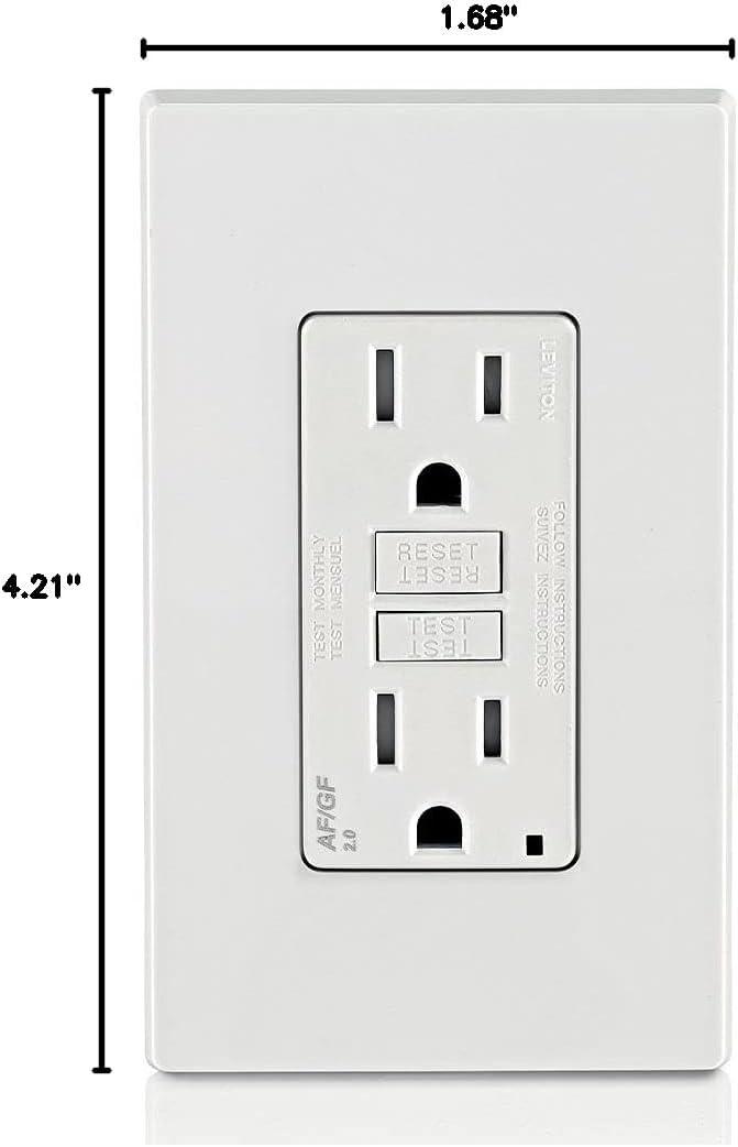 Leviton 112-AGTR1-00W 125V 15/20 AMP White SmartlockPro® Dual Function AFCI & GFCI Receptacle