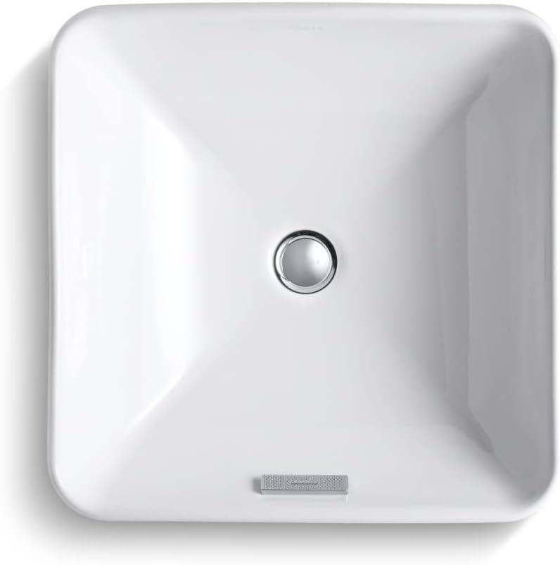 Vox® Ceramic Square Vessel Bathroom Sink with Overflow