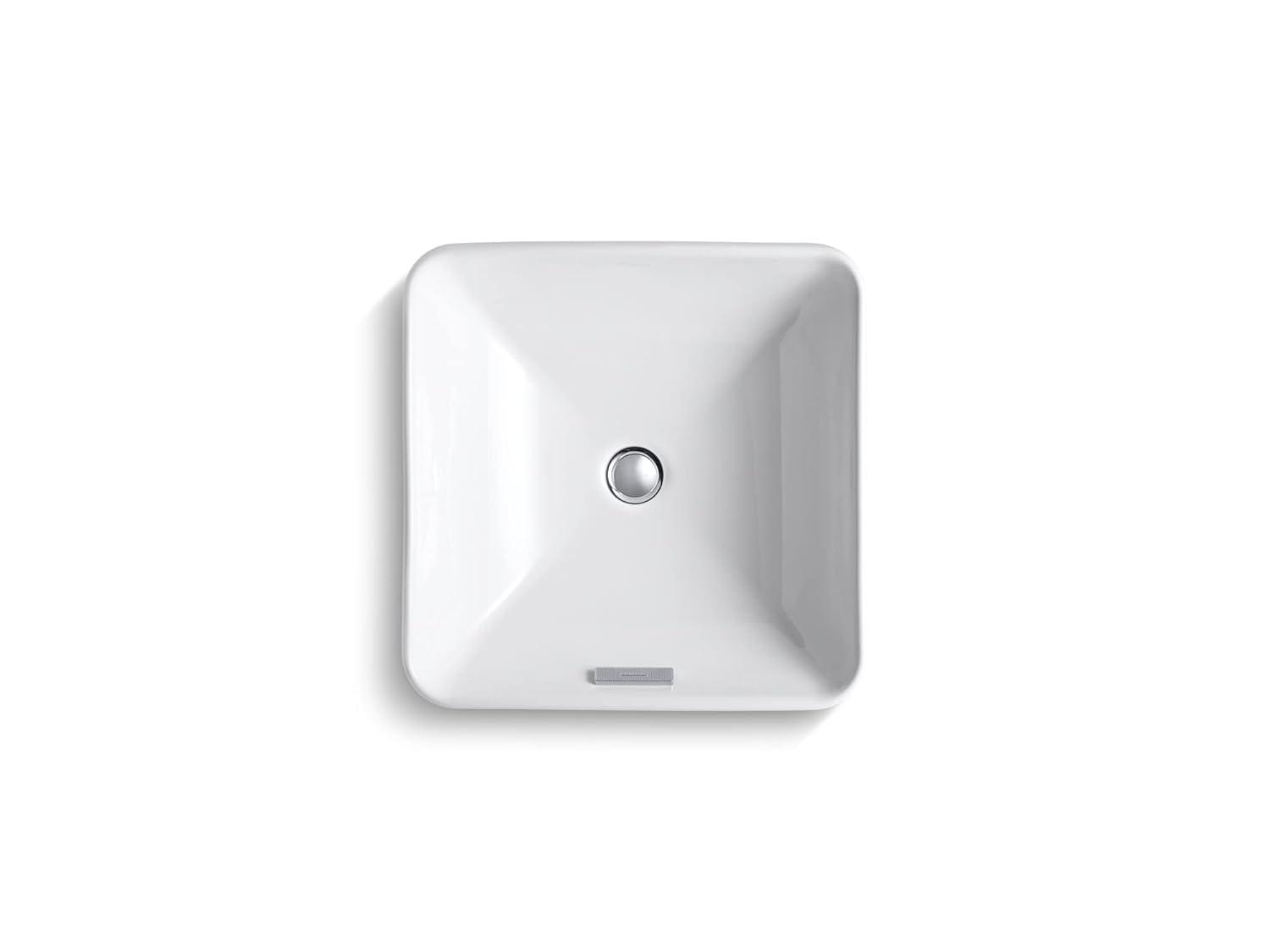 Vox® Ceramic Square Vessel Bathroom Sink with Overflow