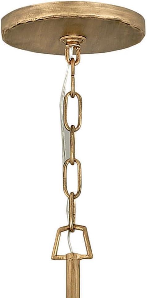 Farrah 6-Light White Linen Drum Chandelier w/ Hammered Crosshatch Bars
