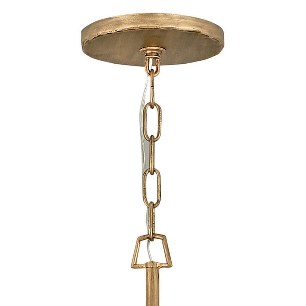 Farrah 6-Light White Linen Drum Chandelier w/ Hammered Crosshatch Bars
