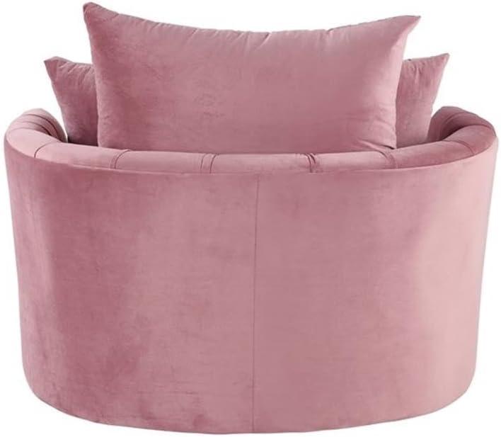 Acme Zunyas Accent Chair with Swivel in Pink Velvet