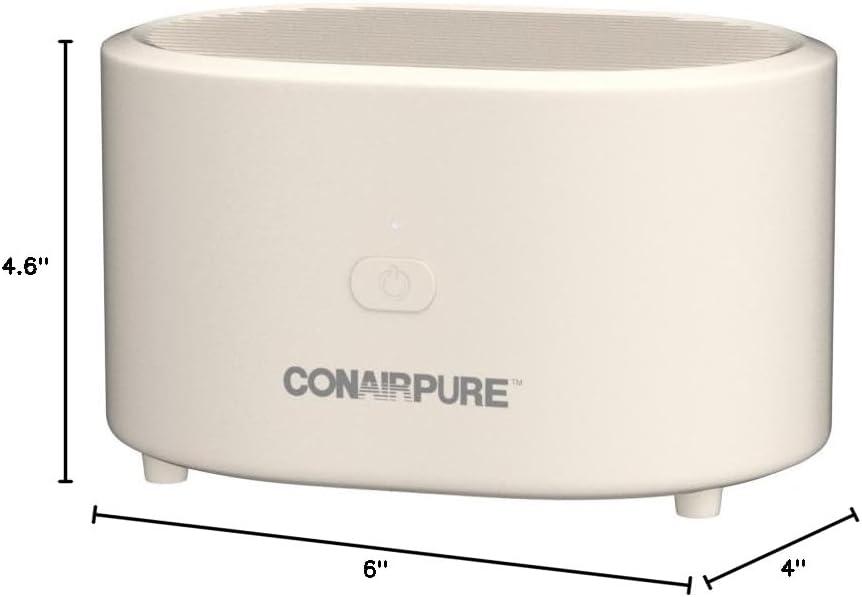 ConairPure Portable HEPA Air Purifier, 3 Fan Settings, Sand