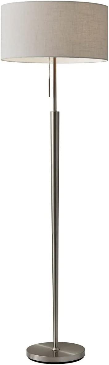 Adesso Hayworth Floor Lamp, Brushed Steel