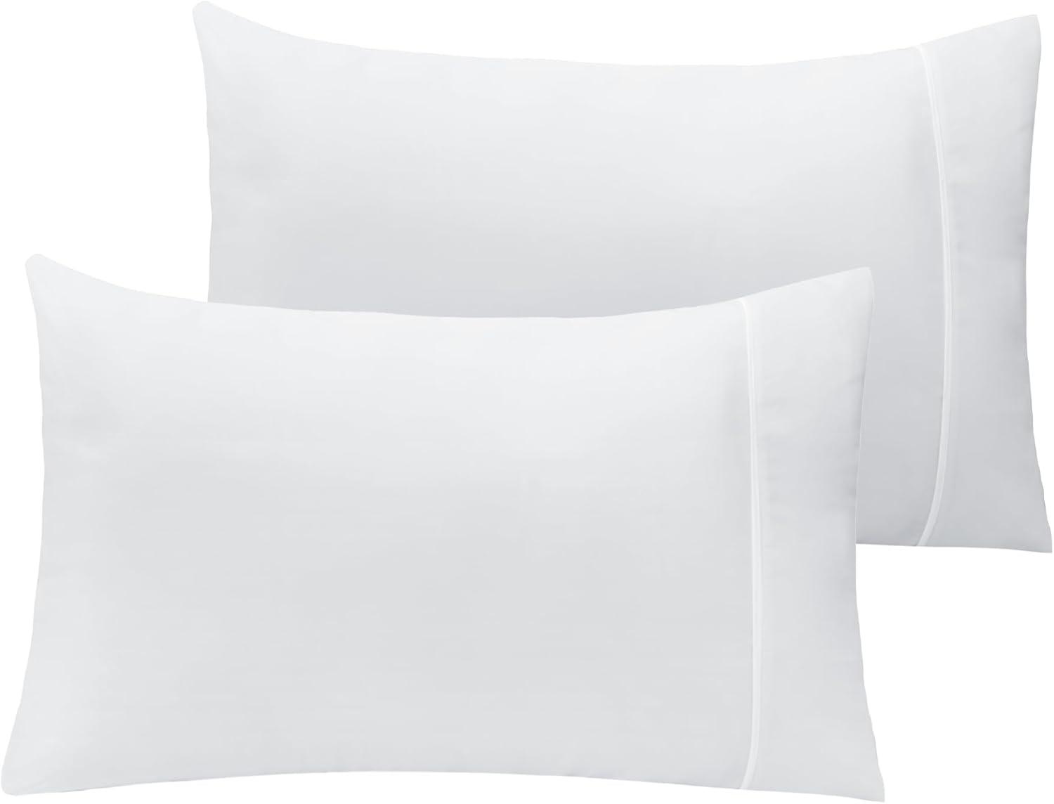 LuxClub White King Cotton Satin Pillowcase Set