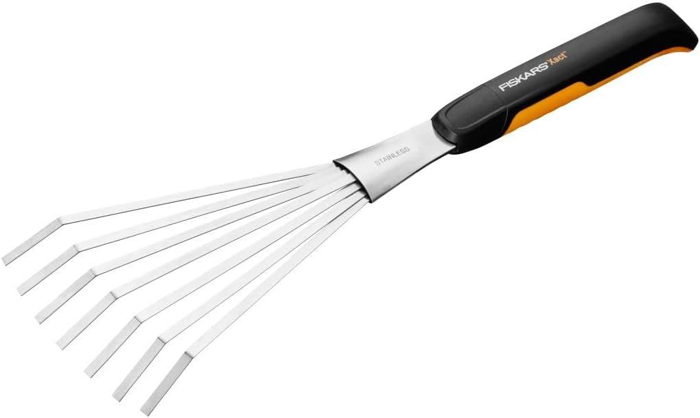 Fiskars Xact Hand Rake Garden Tool with SoftGrip Handle