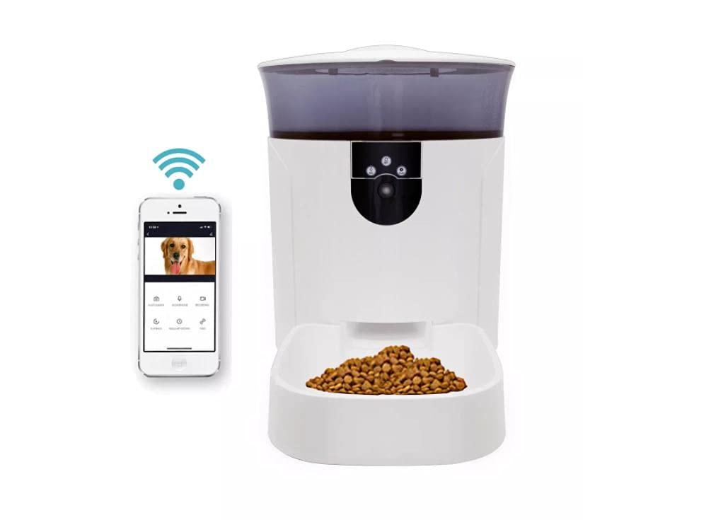 Pet Genius Smart Wi-Fi Video 7.0L Automatic Pet Feeder with Camera and Click Feeding for Pets