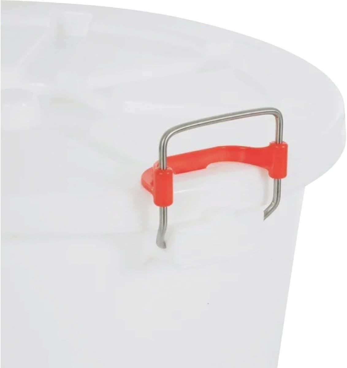 Tuff Stuff Products FS12 12 Gallon Seed and Animal Feed Heavy Duty Plastic Drum Bucket with Lock Lid for Dogs, Cats, Chickens, Cows, and Horses