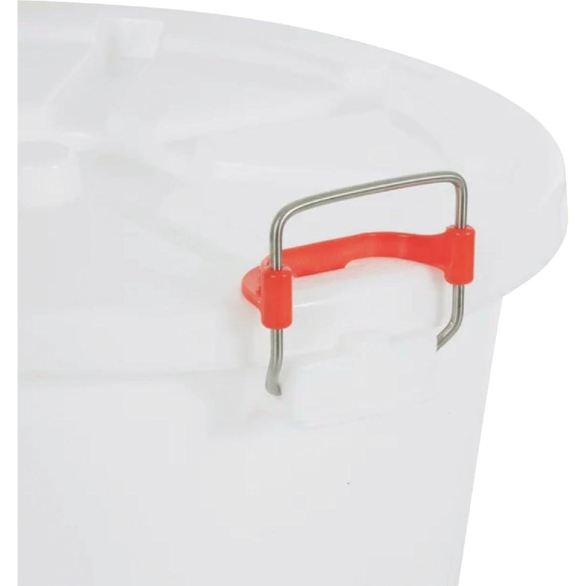 Tuff Stuff Products FS12 12 Gallon Seed and Animal Feed Heavy Duty Plastic Drum Bucket with Lock Lid for Dogs, Cats, Chickens, Cows, and Horses