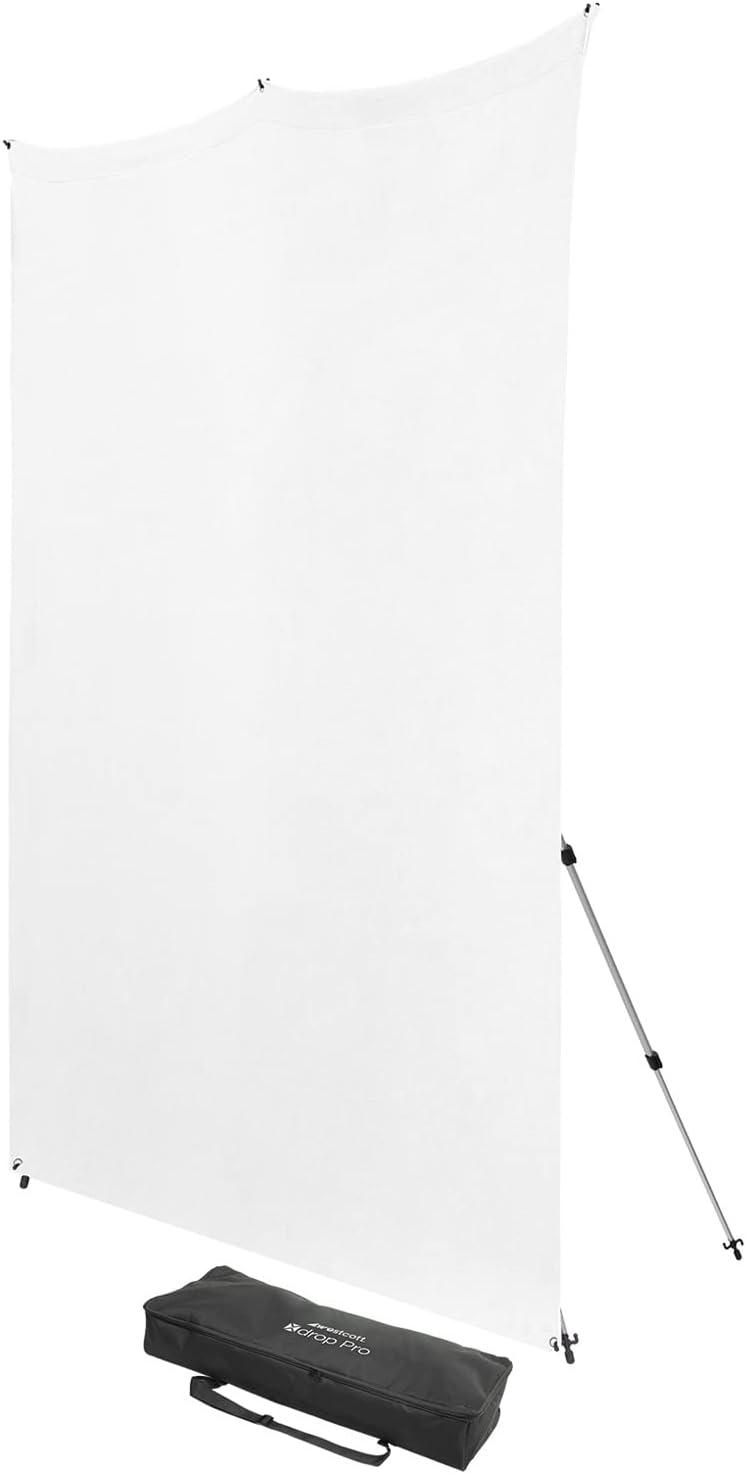 High-Key White 8' x 8' Wrinkle-Resistant Backdrop Kit with Stand