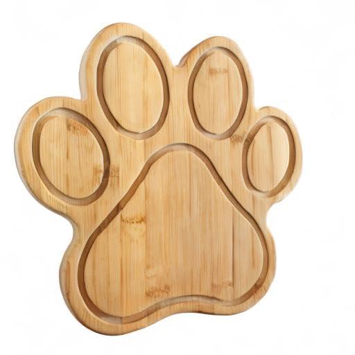 Totally Bamboo Paw Shaped Bamboo Serving And Cutting Board, 11" x 10", Natural