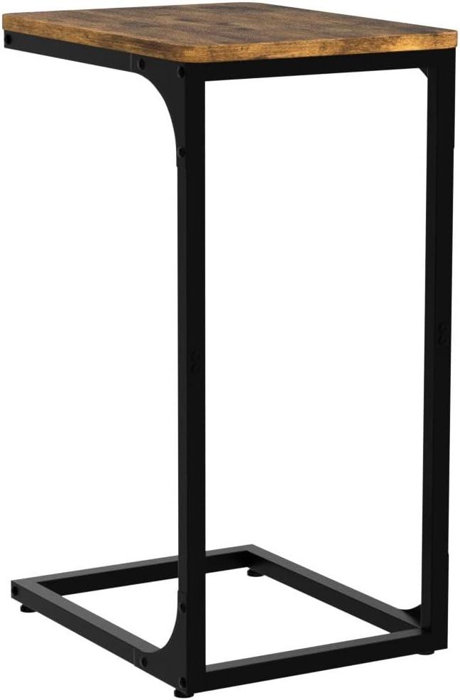 C Table Side Table Set of 2 Living Room Sets C Shaped Couch Tray End Tables Modern, Black and White