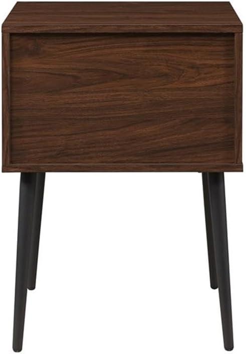 42" 2-Drawer Wood Coffee Table with Hairpin Legs - Dark Walnut/ Black