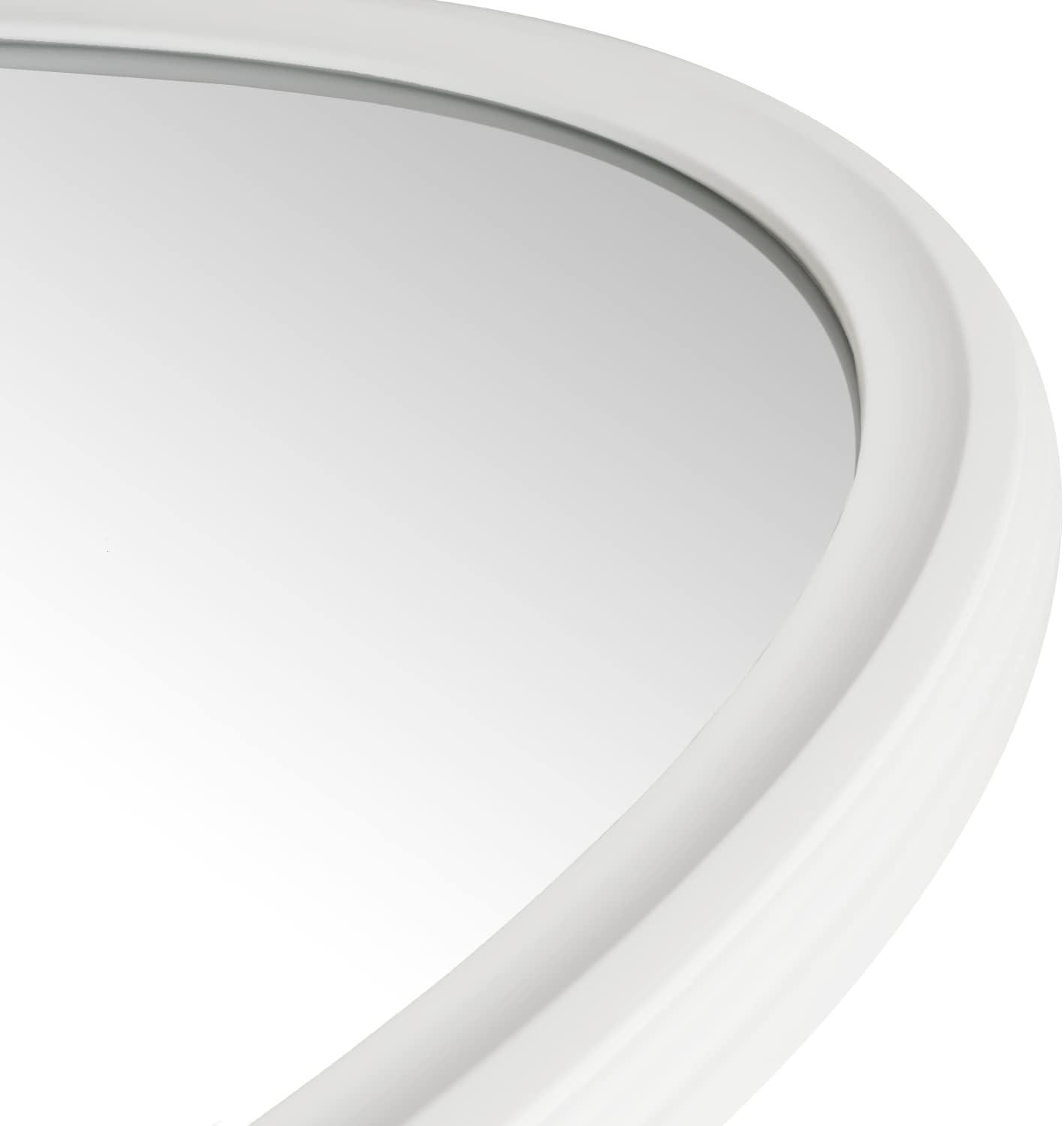 24" x 36" Hogan Oval Decorative Framed Wall Mirror White - Kate & Laurel All Things Decor: Modern Style, No Assembly Required