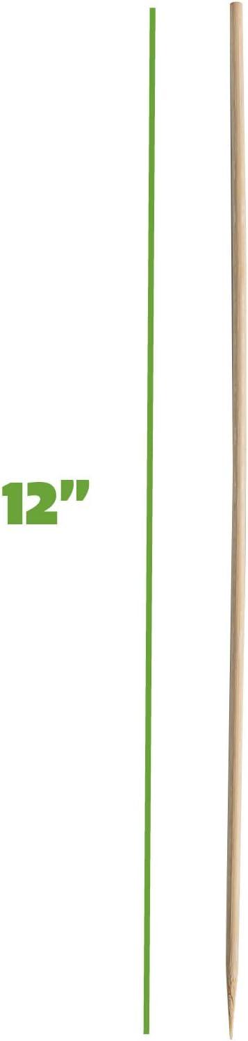 GUSTO 12" Bamboo Sticks Wooden Skewers for Kabobs & Smores, 100-Pack