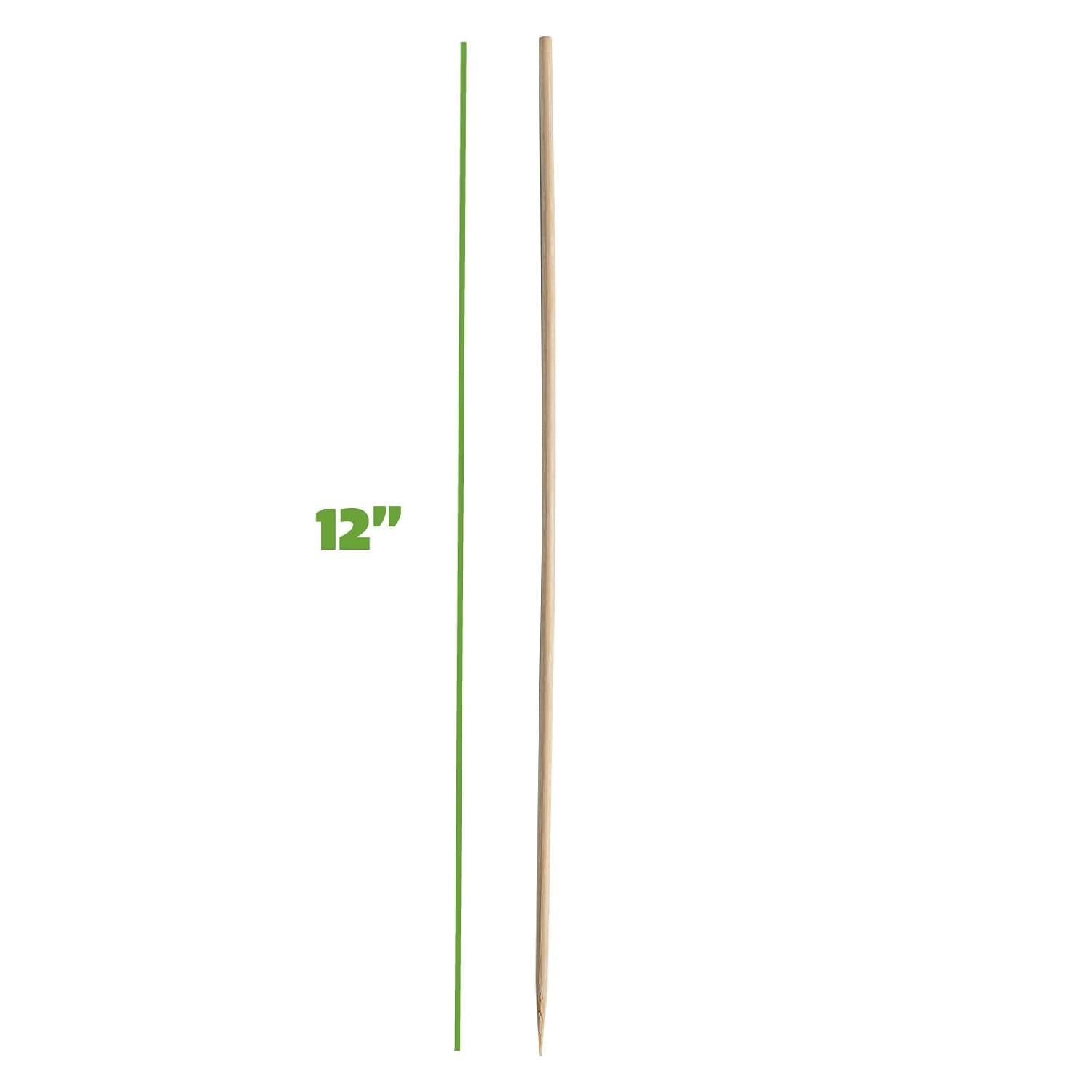 GUSTO 12" Bamboo Sticks Wooden Skewers for Kabobs & Smores, 100-Pack