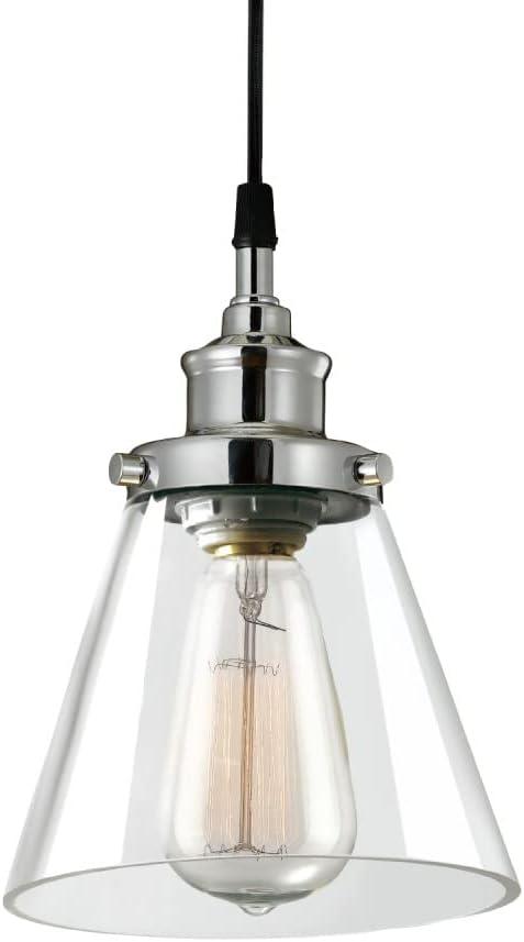 Globe Electric Parker Chrome Clear 1 lights Pendant Light