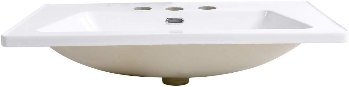 The Renovators Supply Inc. 19.68'' White Porcelain Rectangular Bathroom Sink with Overflow