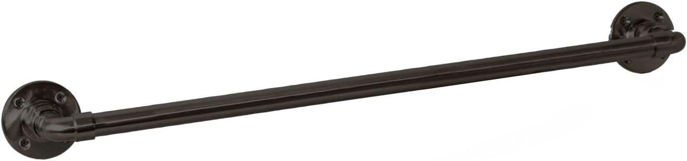 Kimball 24-Inch Satin Black Industrial Wall Mounted Towel Bar