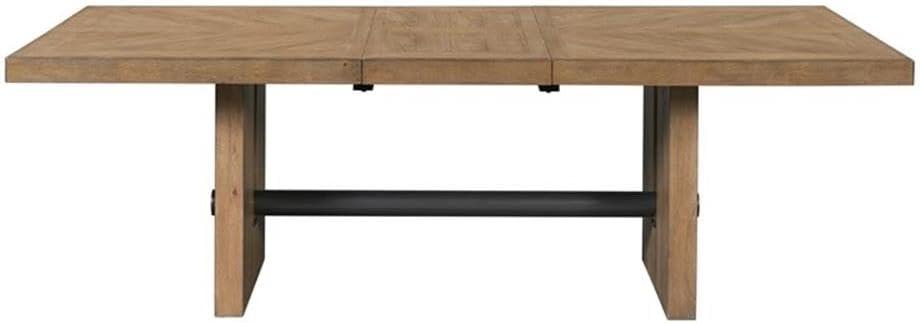 Intercon Furniture Modern Wood Trestle Table in Weathered Oak