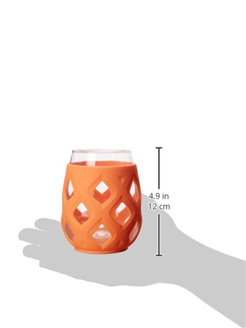 Ello Cru Stemless Wine Glass Set with Silicone Protection, 4 Pack, Paloma