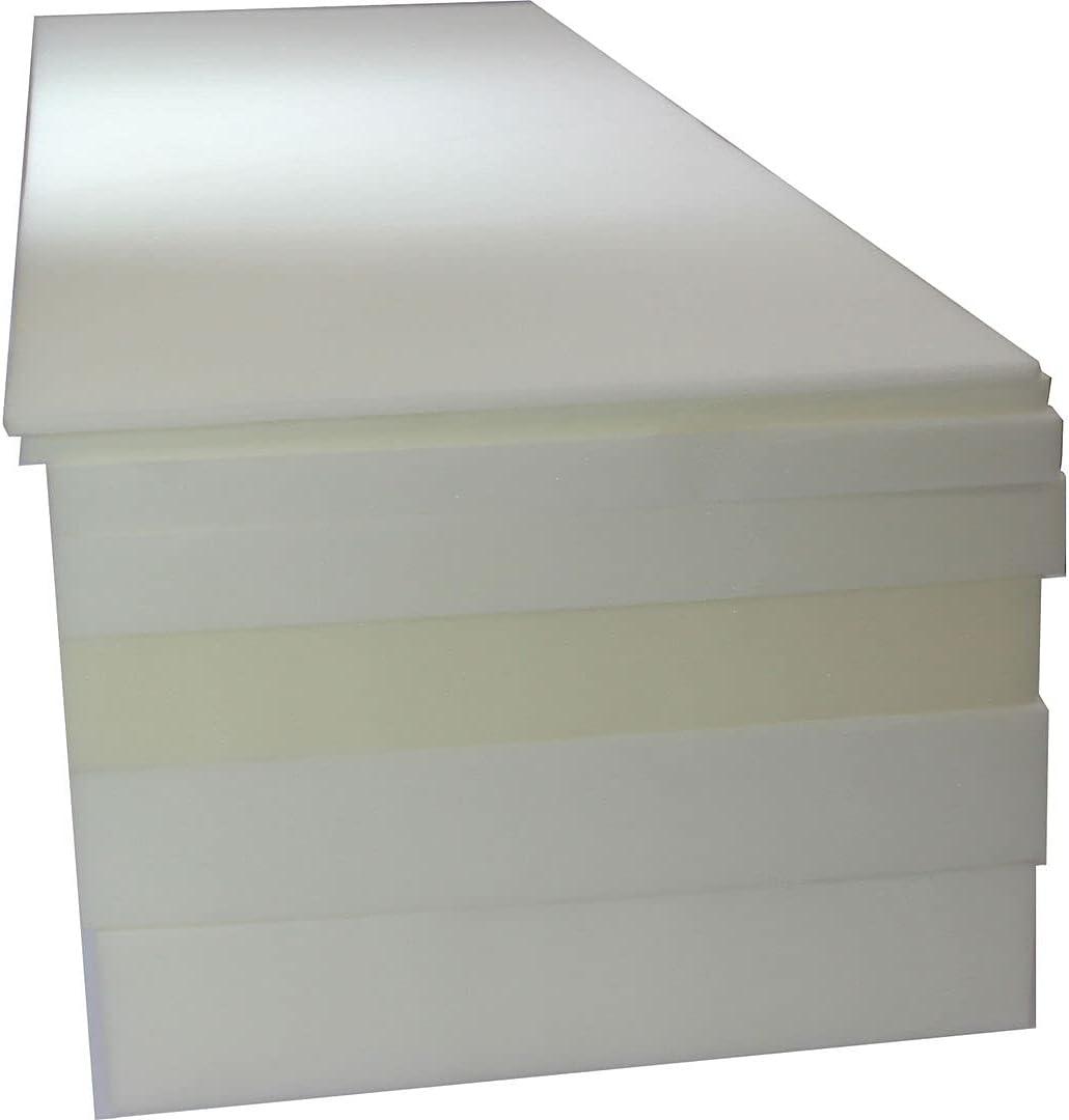 Mybecca 4-Pack White Polyurethane Cushion Inserts; 18x18x1 Foam Tiles for Upholstery Projects