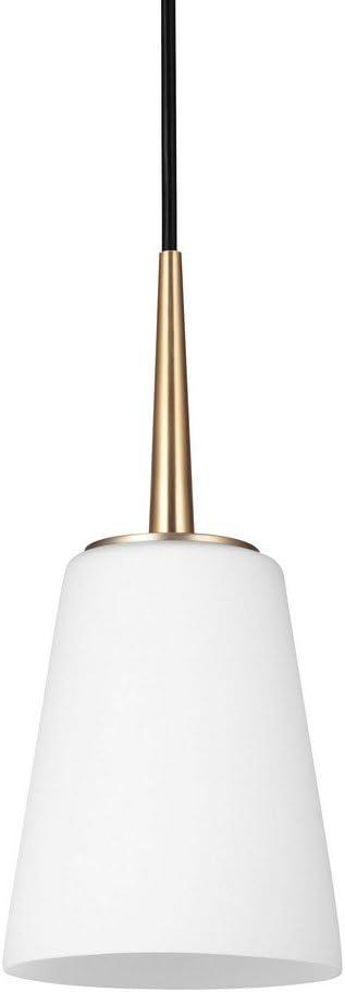 Driscoll Satin Bronze Mini-Pendant with Cased Opal Etched Glass Shade