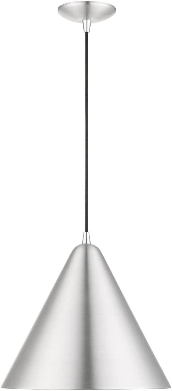 Livex Lighting Dulce 1 - Light Pendant in  Brushed Aluminum/Polished Chrome