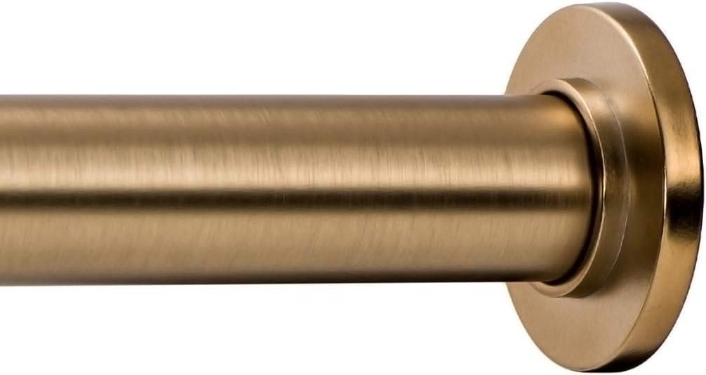 Warm Gold Adjustable Tension Curtain Rod, 36 to 54 Inch