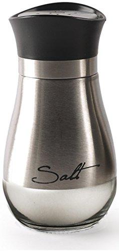 Juvale Stainless Steel Salt and Pepper Shakers Set with Glass Bottom, Perforated "S" and "P" Caps - Modern Kitchen Decor (4oz)