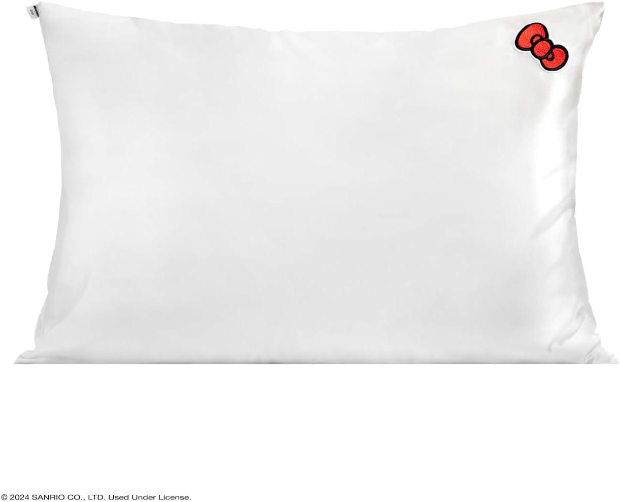 Hello Kitty Ivory Satin Embroidered Queen Pillowcase