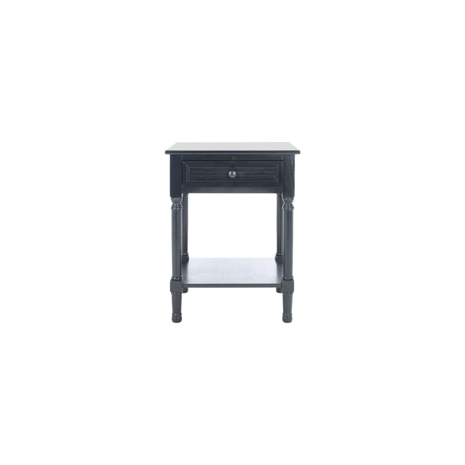 Tate 1 Drawer Accent Table - Black - Safavieh.