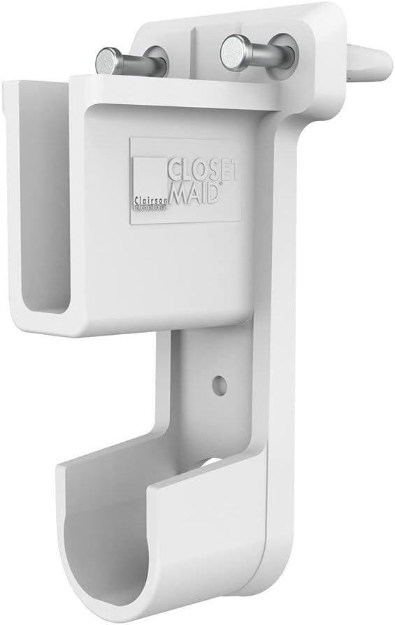 Closetmaid 909192 Resin Superslide Pre-Loaded Wall Bracket - White - 4.12 x 1.75 x 2 in.