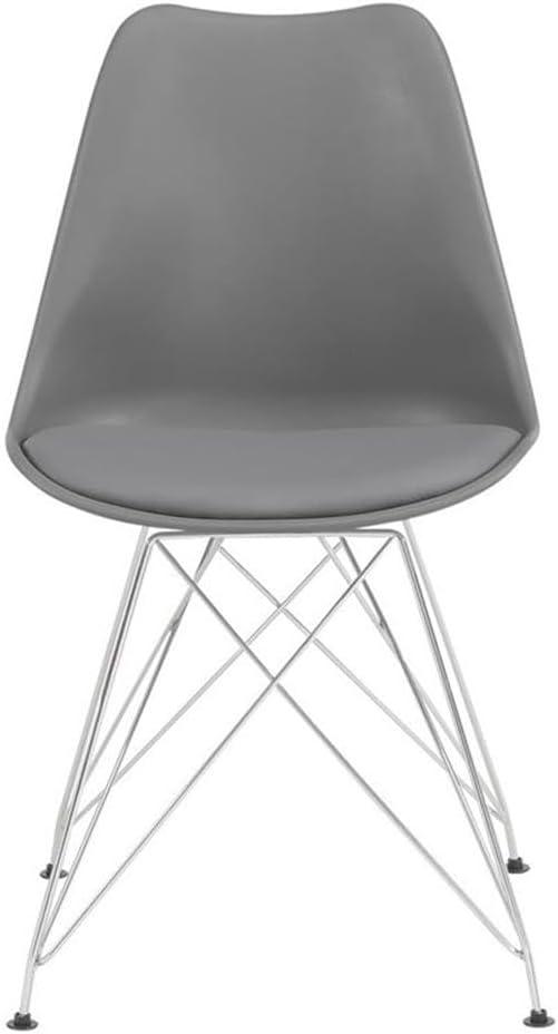 Coaster Juniper 19" Upholstered Faux Leather Side Chair in Gray